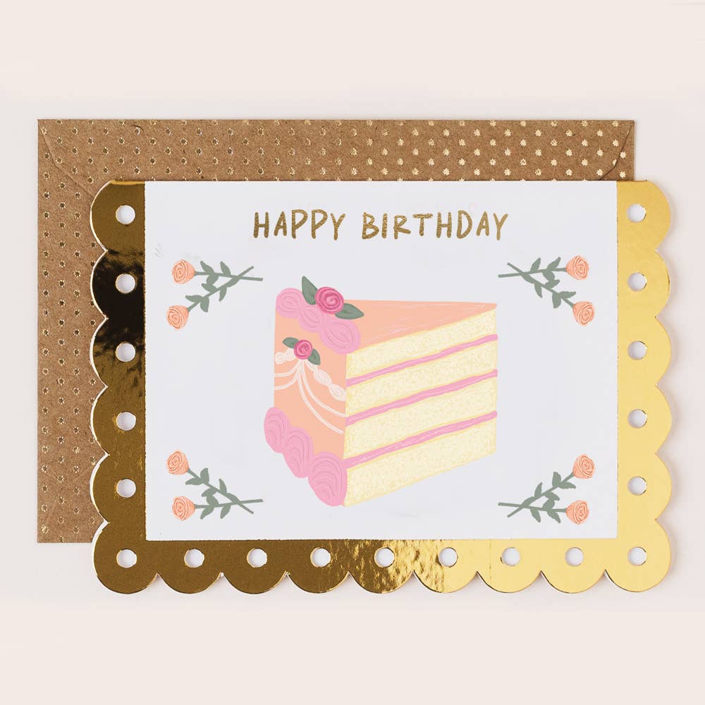 'Happy Birthday' Slice of Cake Birthday Card