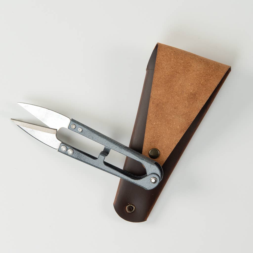 Gardener's Steel Snips in a Vegan Leather Pouch