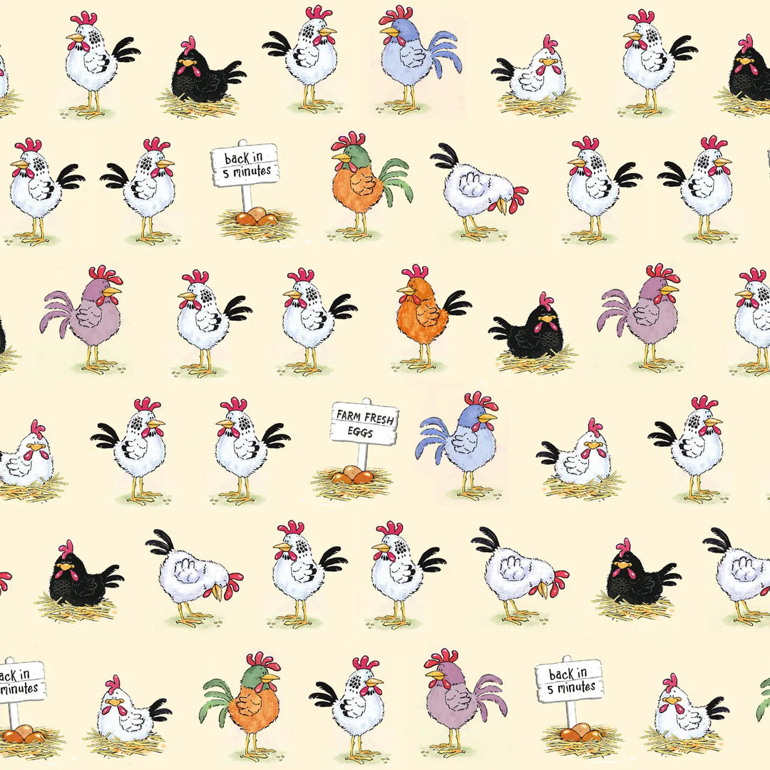 Chickens Cotton Tea Towel by Samuel Lamont