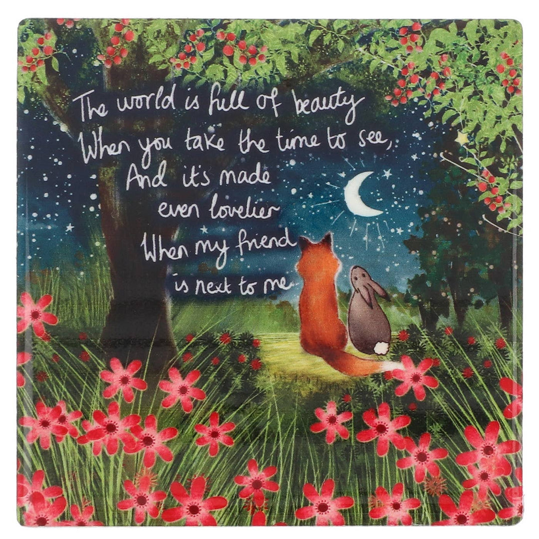 Fox Under The Moon Beautiful Friend Coaster