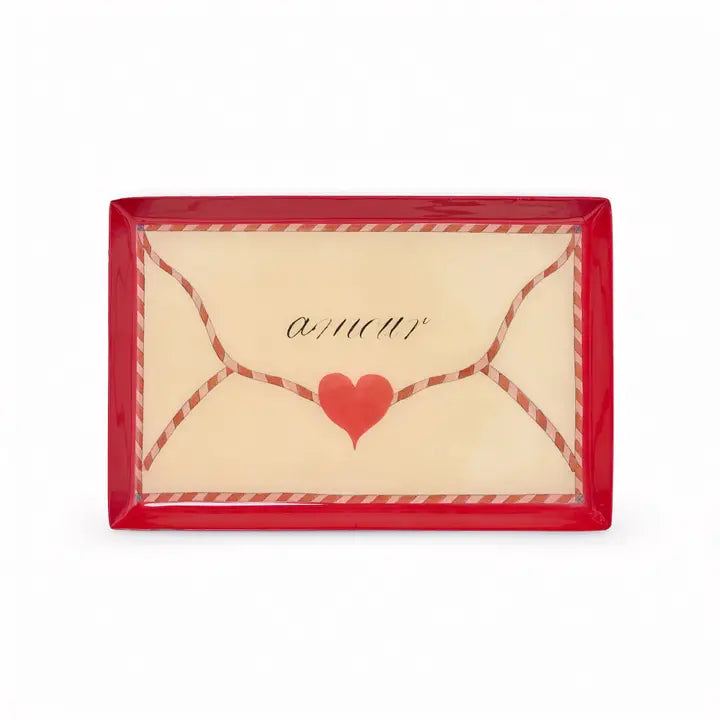 Love Letter Rectangular Enamel Printed Tray