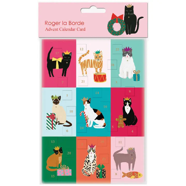 Festive Cat Advent Calendar Card