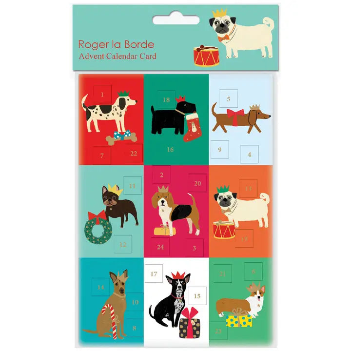 Festive Dog Advent Calendar Card