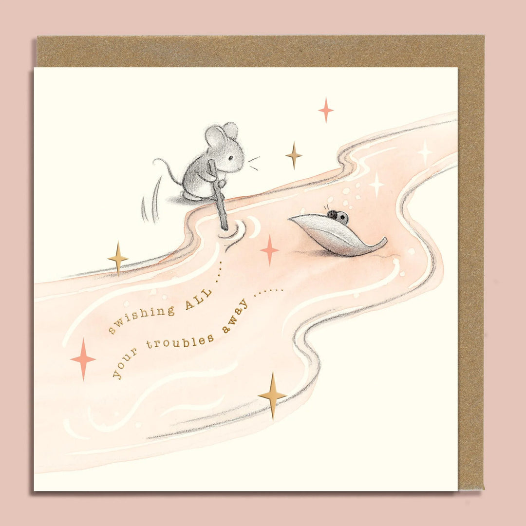 Swishing Troubles Away Greeting Card