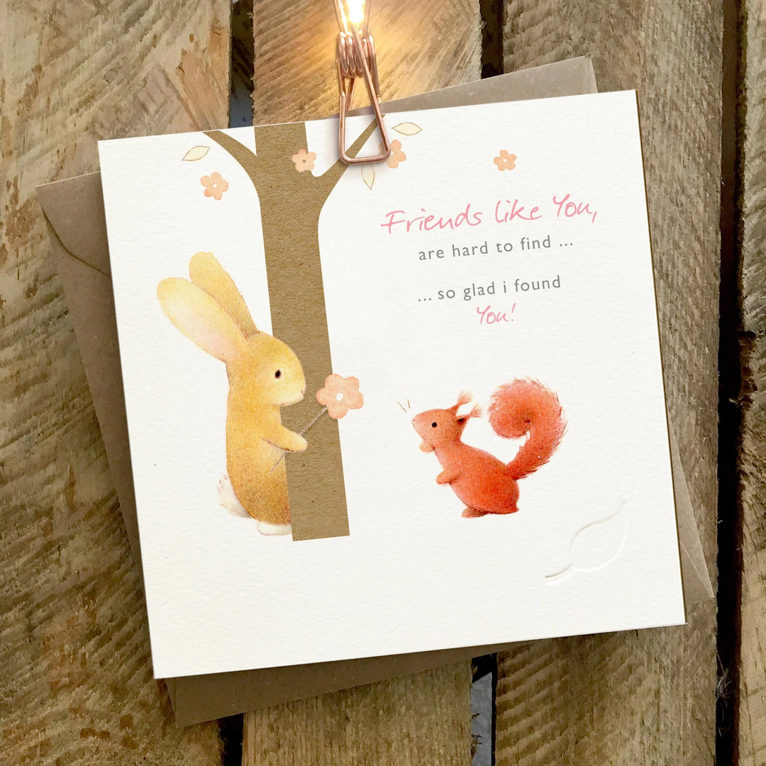 Friends Like You Rabbit and Squirrel Greeting Card