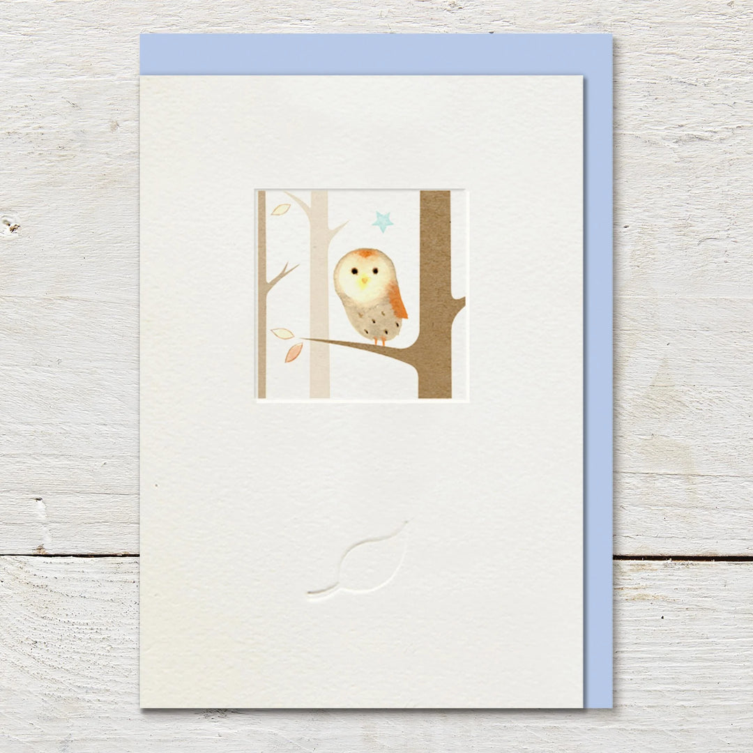Little Window Owl Sitting in a Tree Greeting Card