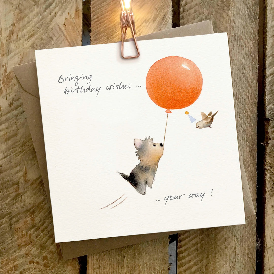 Birthday Wishes, Red Balloon Greeting Card
