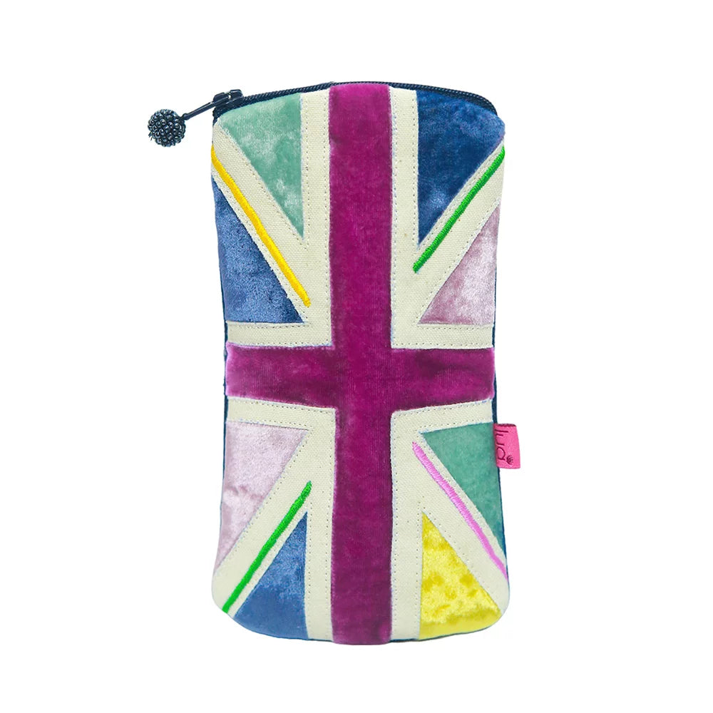 Colorful Union Jack Velvet Glasses Case