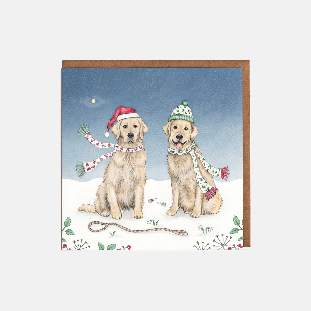 Golden Retrievers Christmas Card