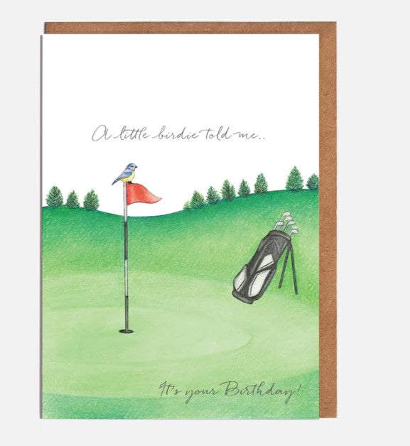 Golf -"A Little Birdie Told Me" Birthday Card