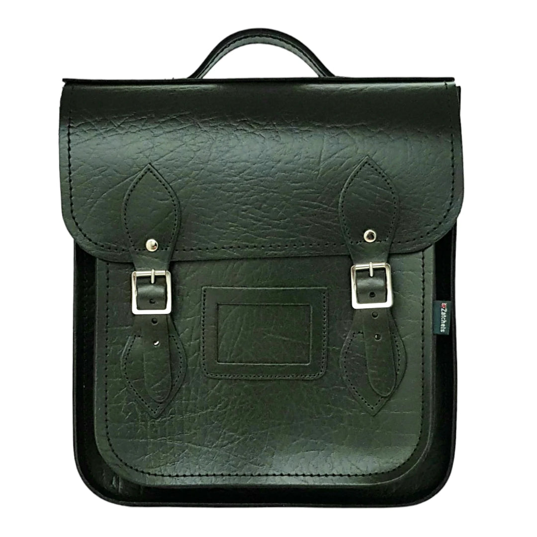 Zatchels Handmade Leather City Backpack Plus British Racing Green