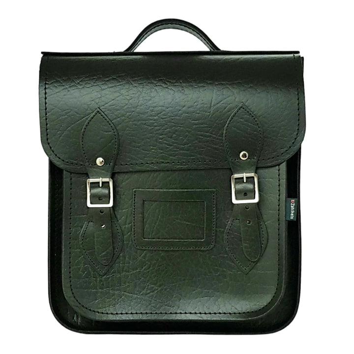 Zatchels Handmade Leather City Backpack Plus - British Racing Green