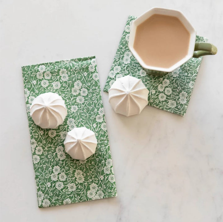 Green Calico Paper Napkins