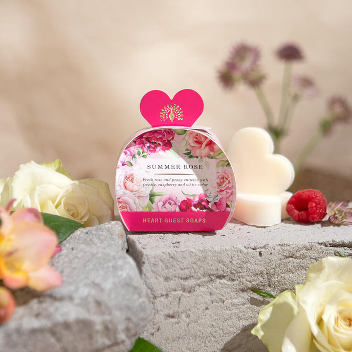 Heritage Summer Rose Heart Guest Soaps
