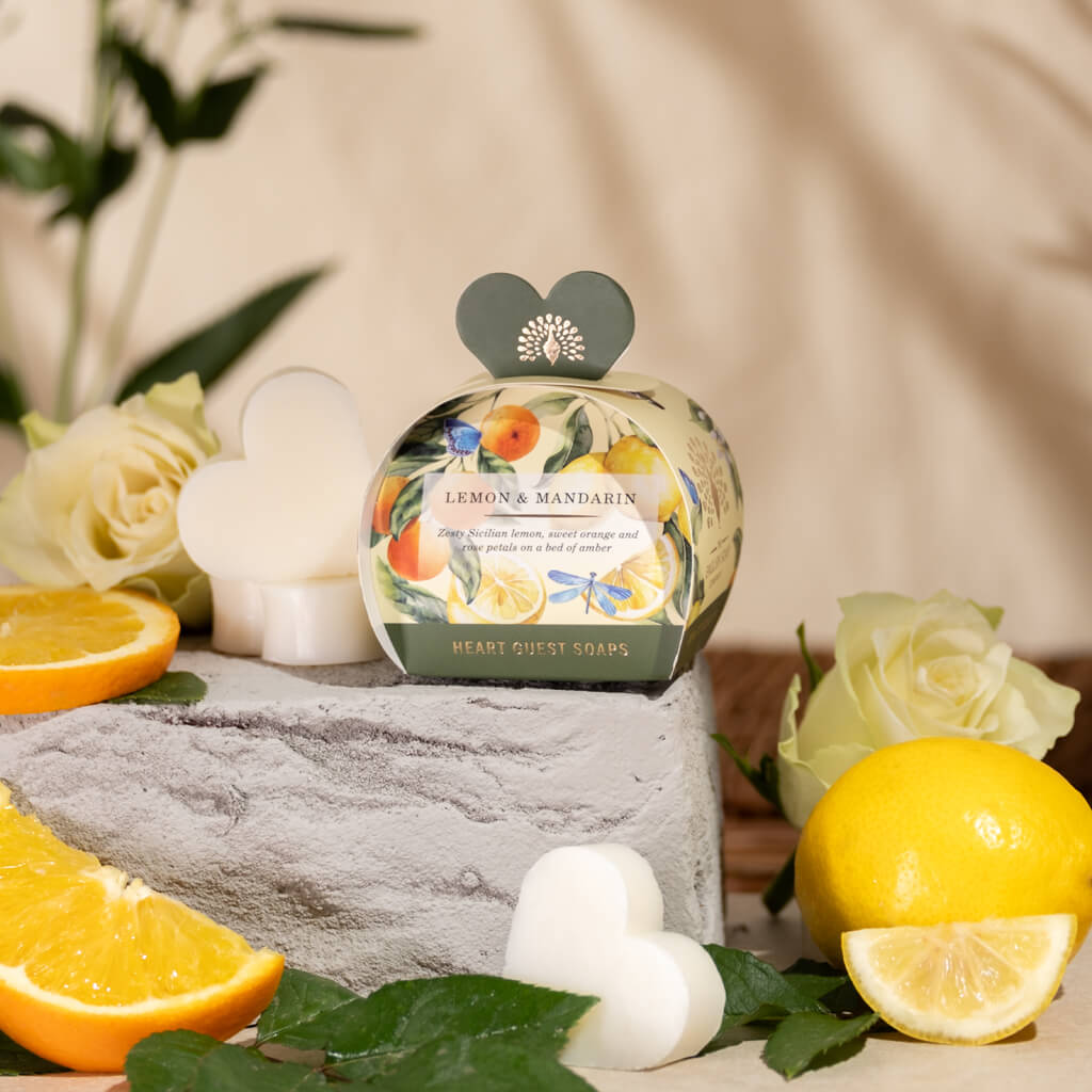 Heritage Lemon & Mandarin Heart Guest Soaps