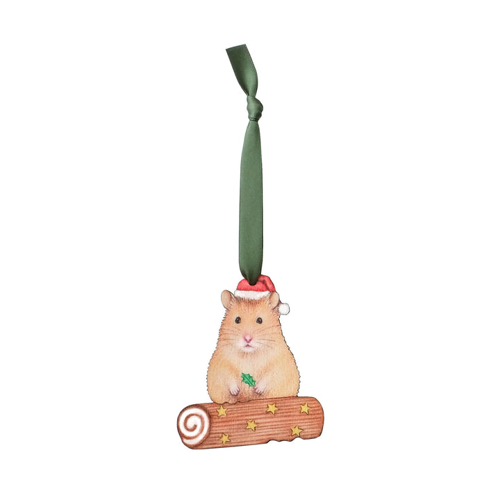 Hamster Wooden Christmas Decoration