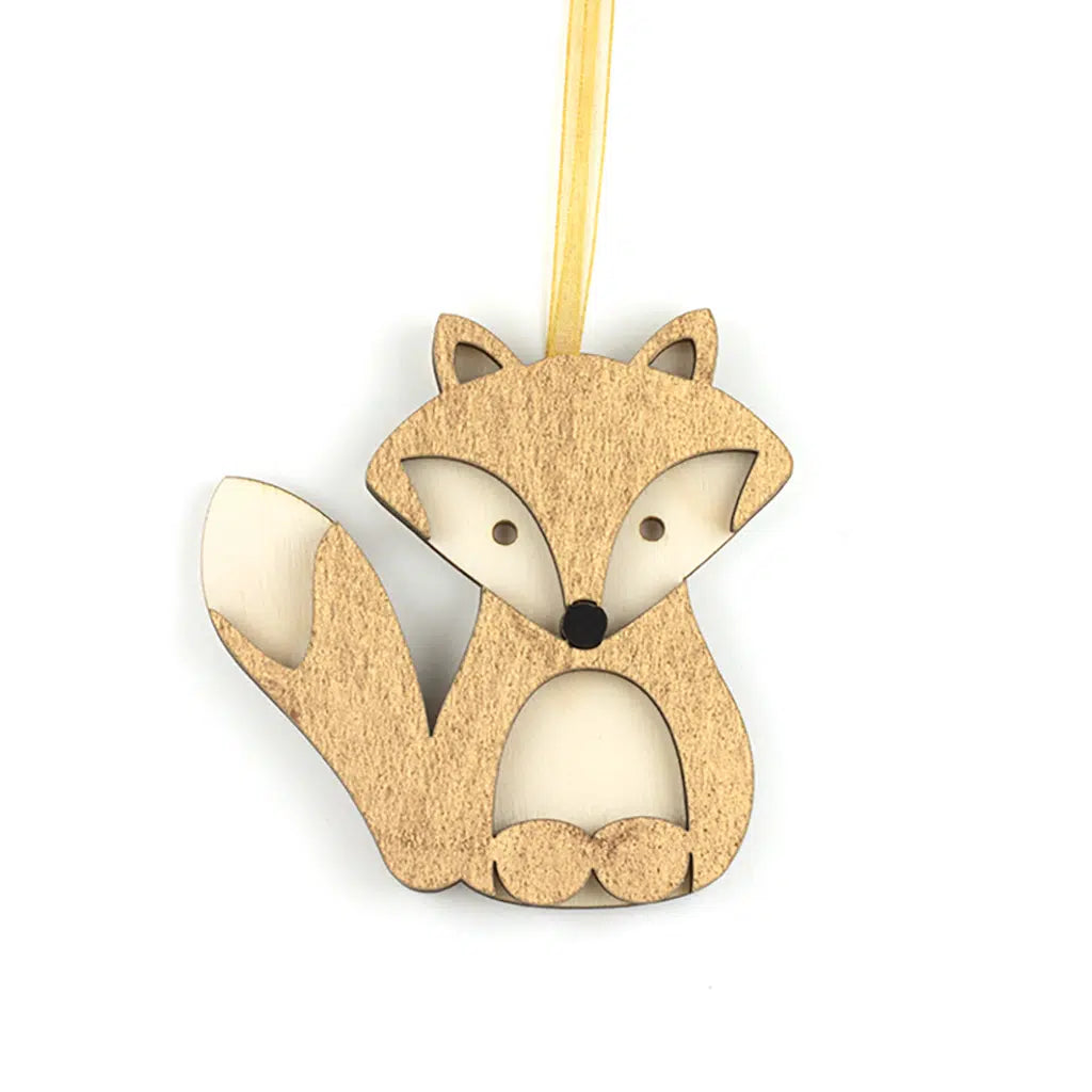 Hanging Fox Wooden Decoration