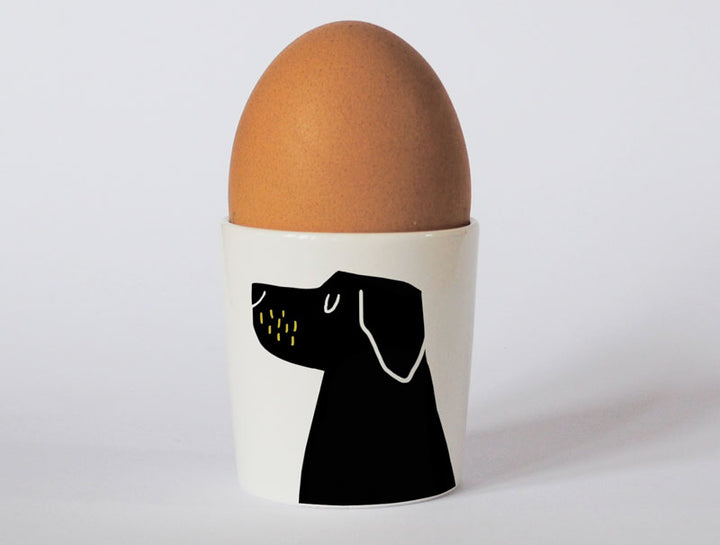 Happiness Black Lab Egg Cup Olive