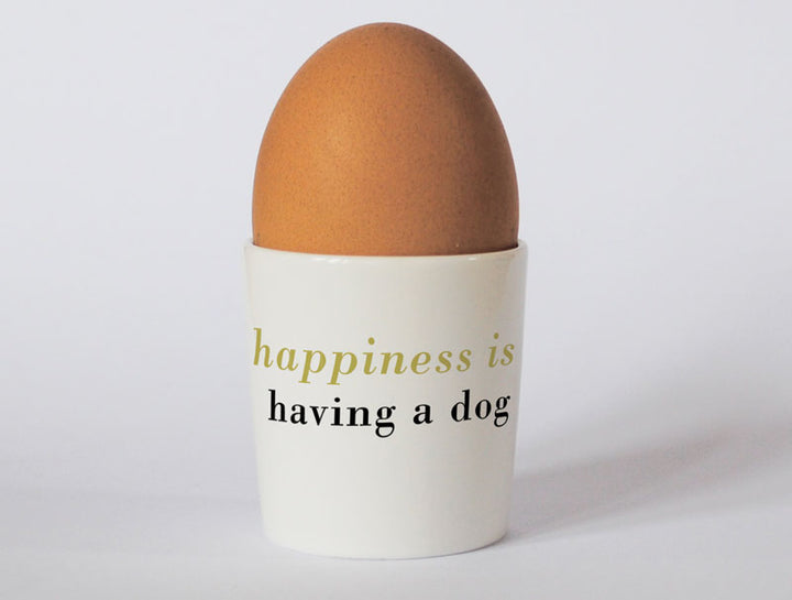 Happiness Black Lab Egg Cup Olive