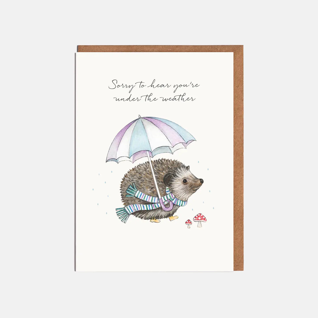 'Under the Weather' Hedgehog Get Well Card