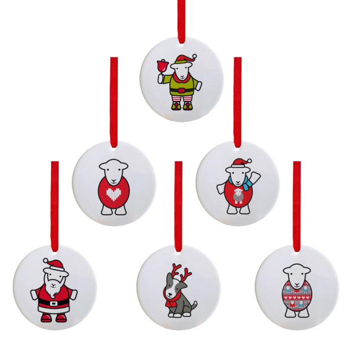 Herdy Limited Edition China Christmas Tree Decorations (Set of 6)