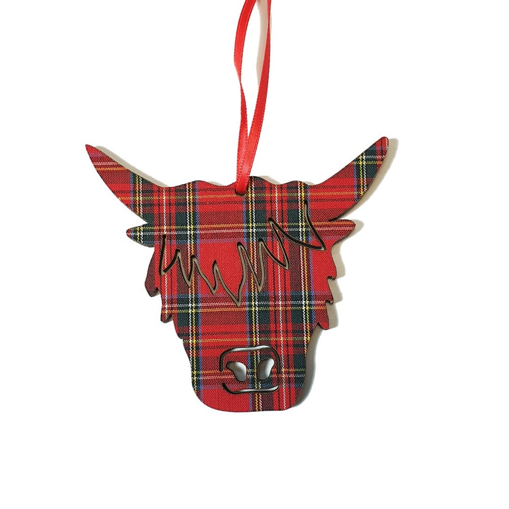 Highland Cow Head Wooden Decoration