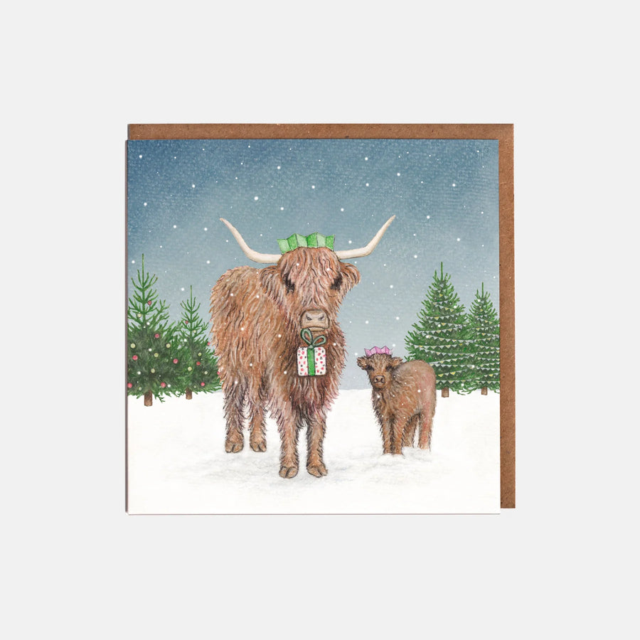 Highland Cows Christmas Card