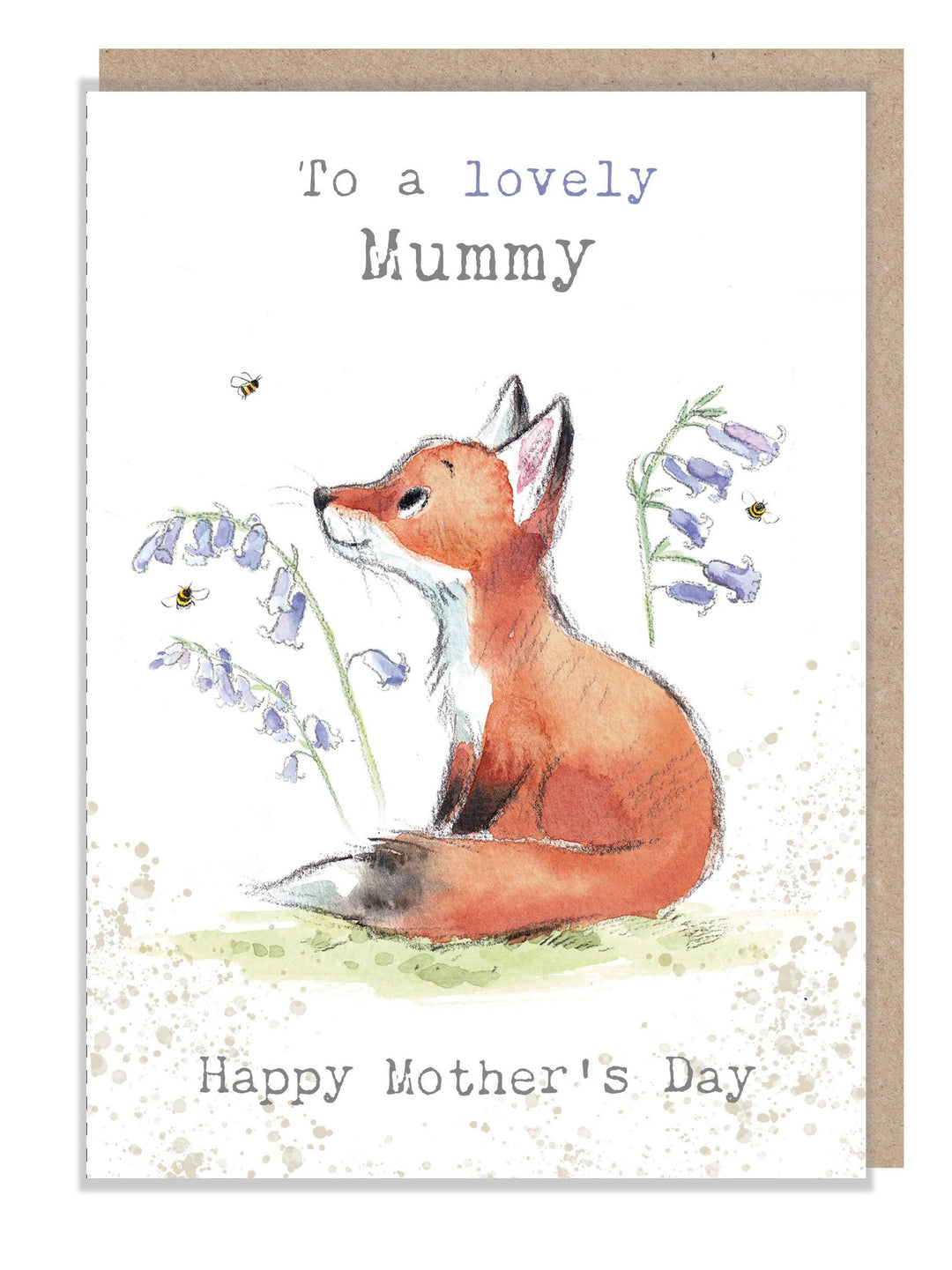 Fox with Bluebells "To A Lovely Mummy" Mother's Day Greetings Card