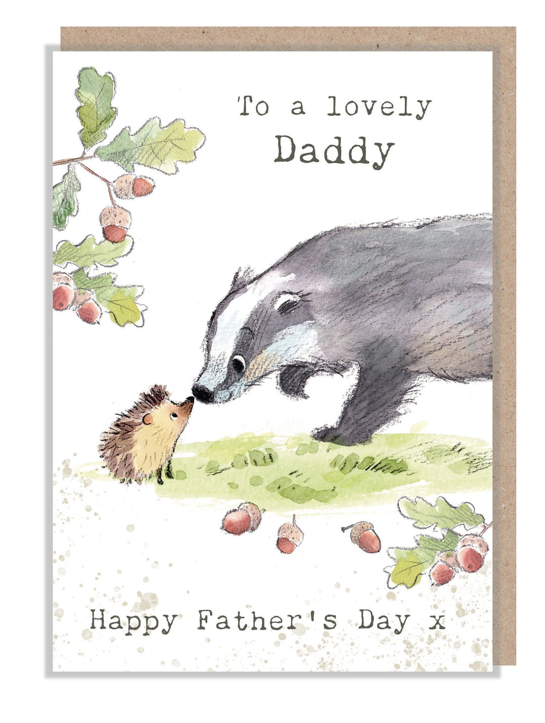Badger and Hedgehog Father's Day Greetings Card