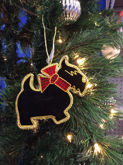 Black Scottie Dog Decoration by Tinker Tailor London