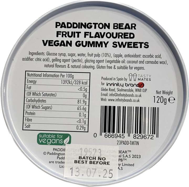 Paddington Bear Shaped Vegan Gummy Tin