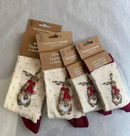 'Winter Hare' Fair Isle Hare Christmas Socks