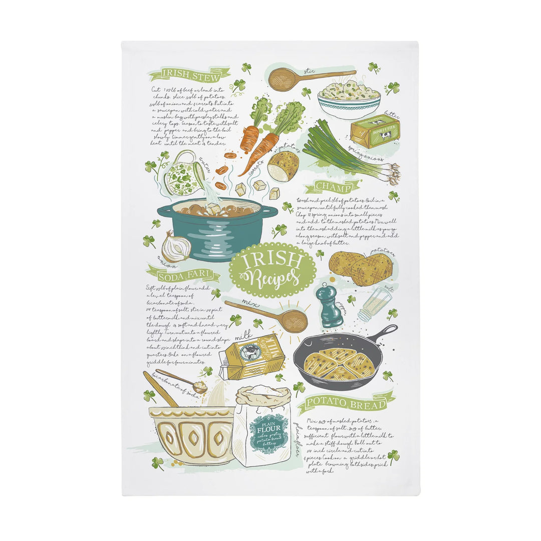 Irish Recipes Tea Towel