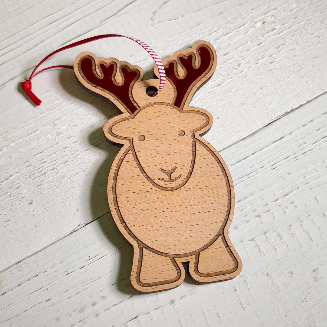 Herdy Reindeer Wooden Christmas Decoration
