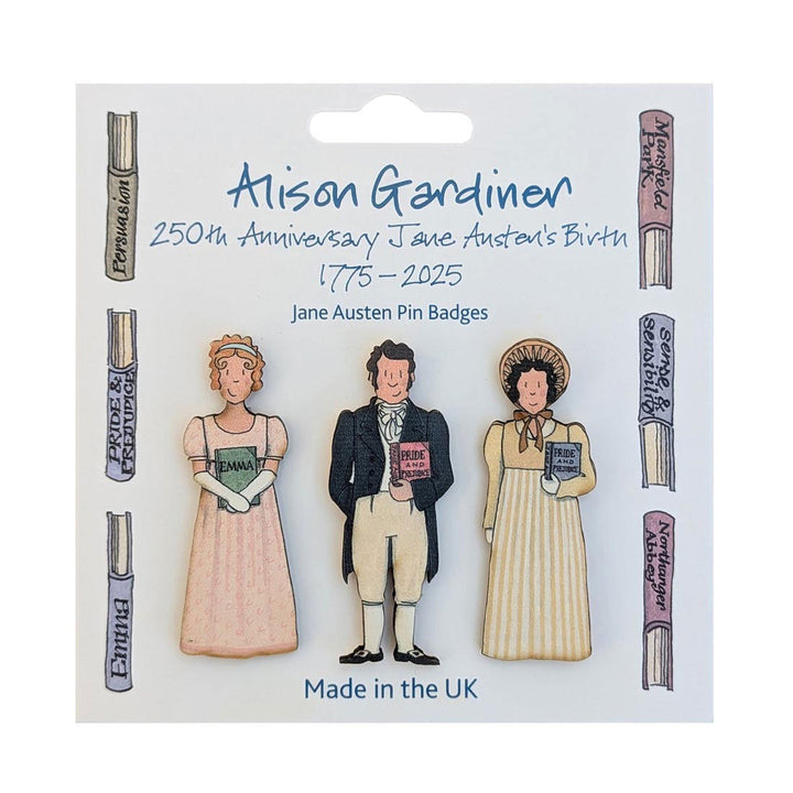 Jane Austen Pin Badges - Set of 3
