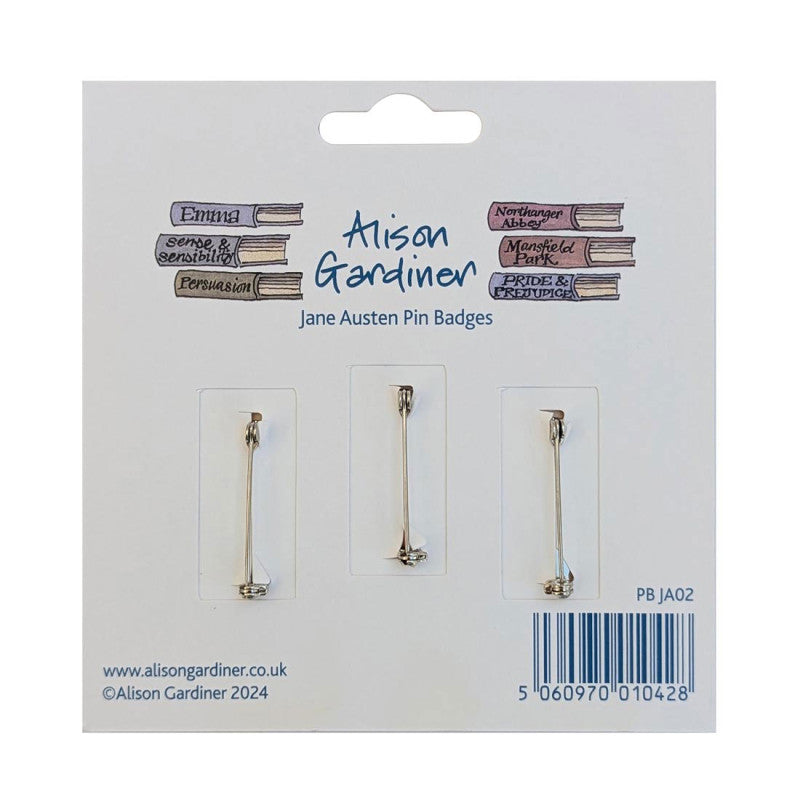 Jane Austen Pin Badges - Set of 3