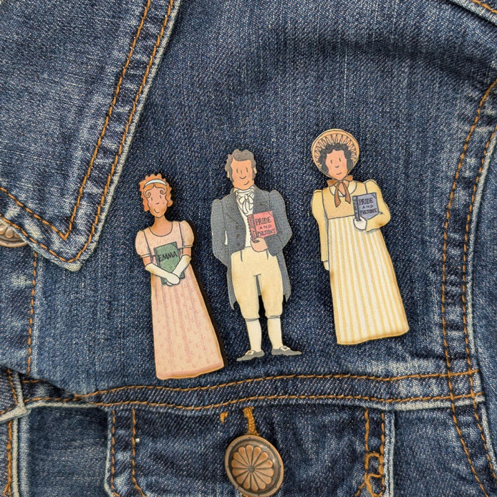 Jane Austen Pin Badges - Set of 3