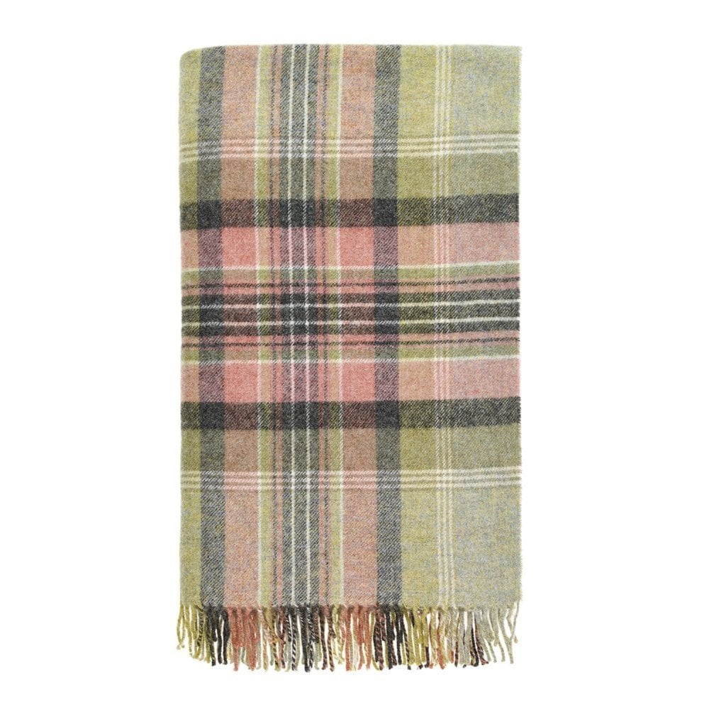 100% Shetland Wool Throw Blanket - Kintyre Green