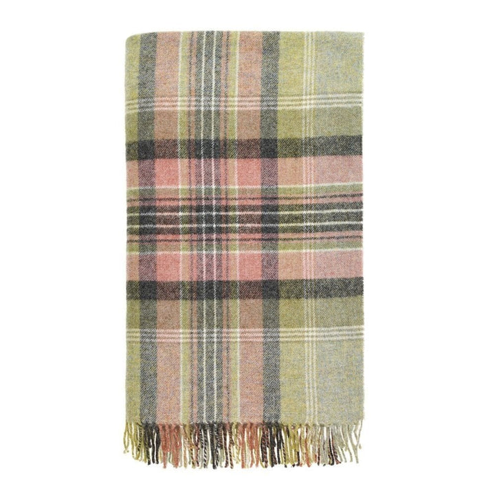 100% Shetland Wool Throw Blanket - Kintyre Green