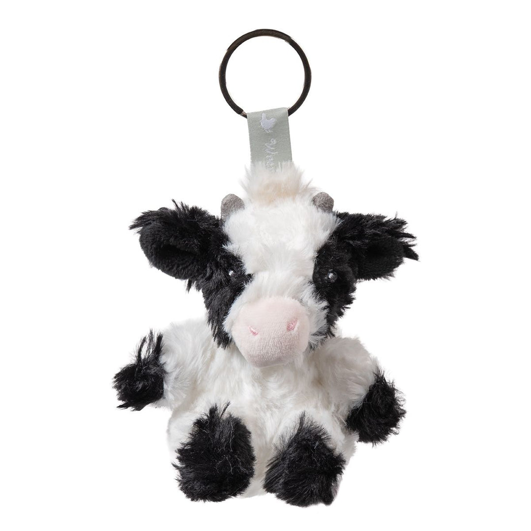 'Mathilda' Black and White Holstein Cow Plush Keyring