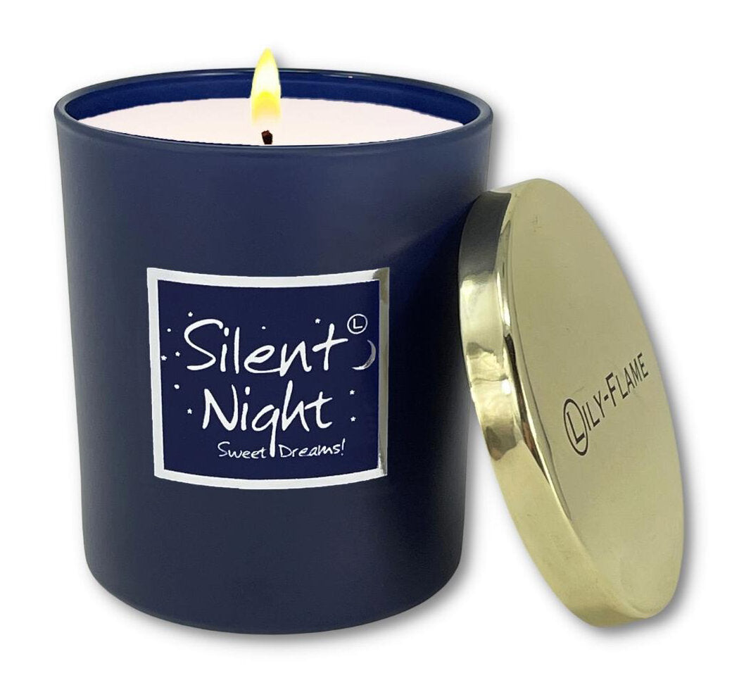 Silent Night Gold Top Glass Jar Scented Candle