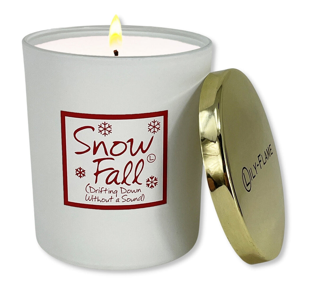 Snowfall Gold Top Glass Jar Scented Candle