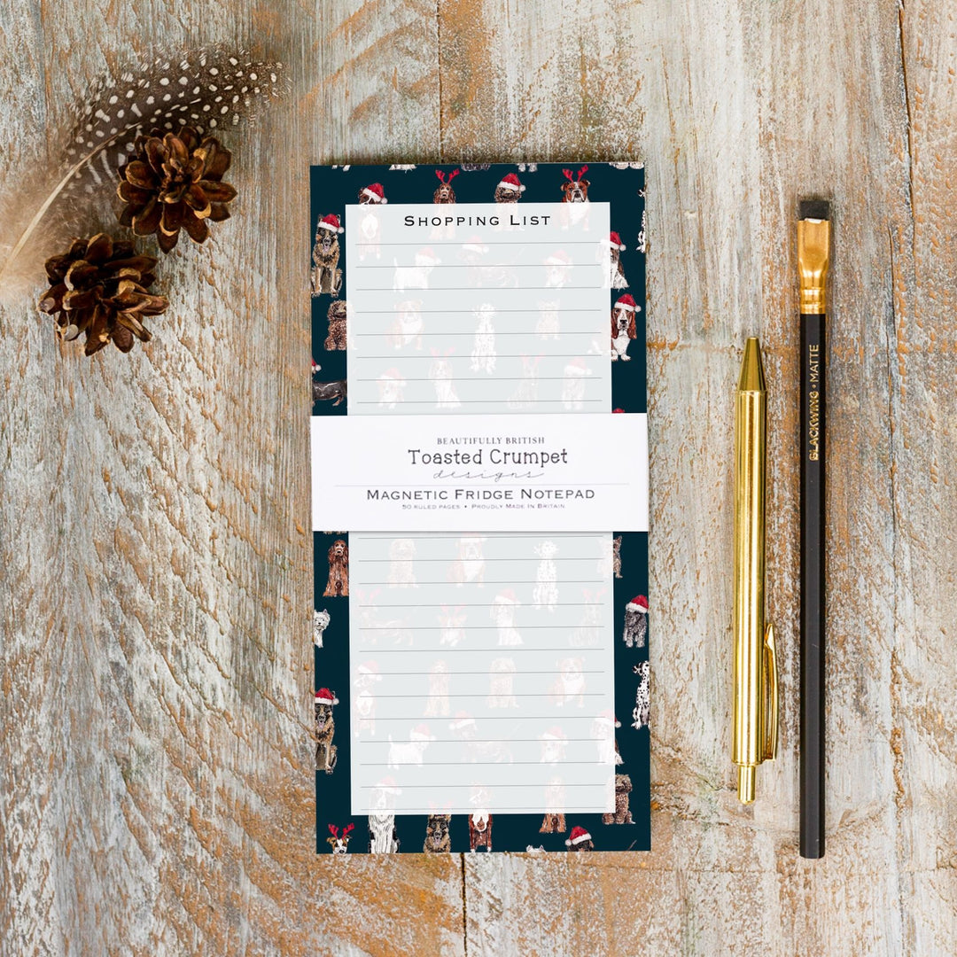 Christmas Dogs Magnetic Shopping List Pad