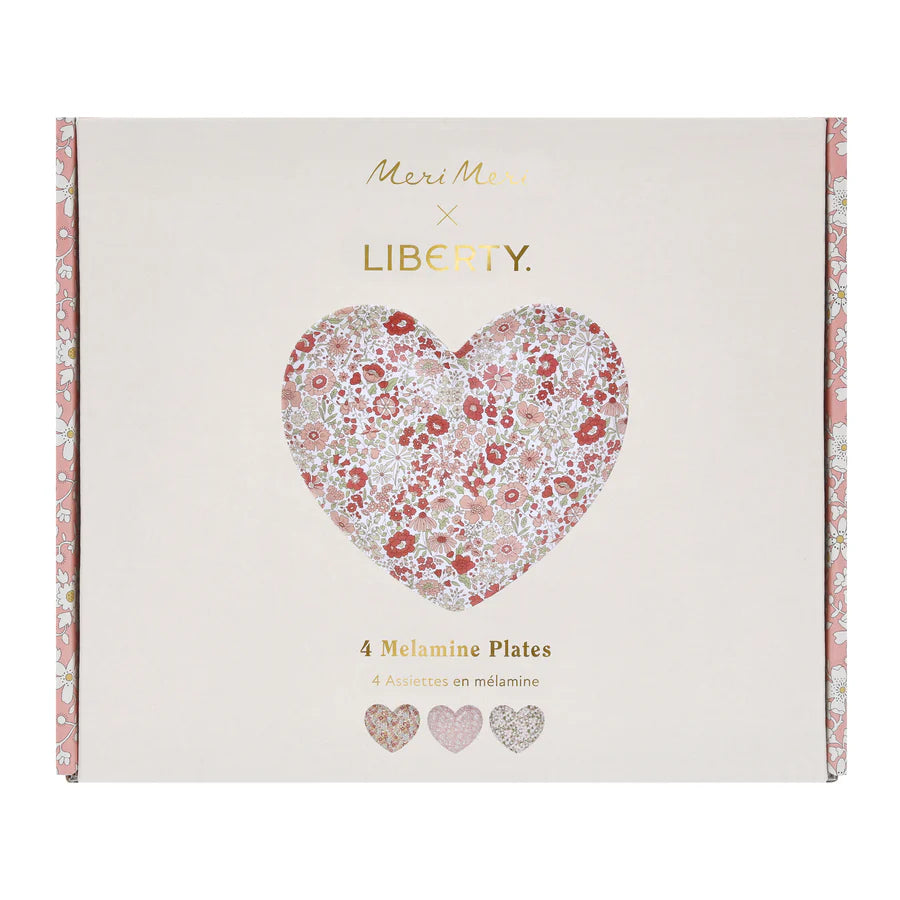 Liberty Mixed Set of 4 Heart Shaped Melamine Side Plates