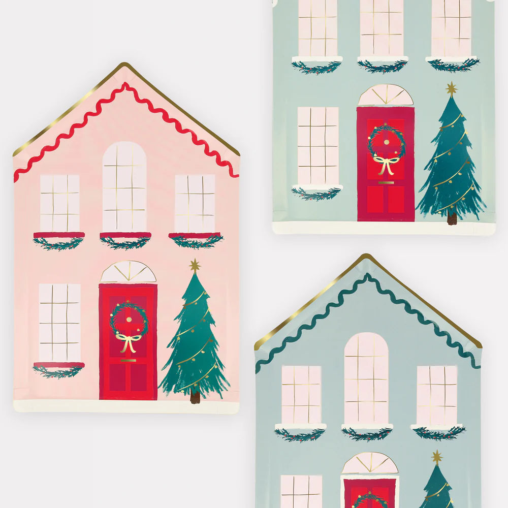 Festive House Paper Plates
