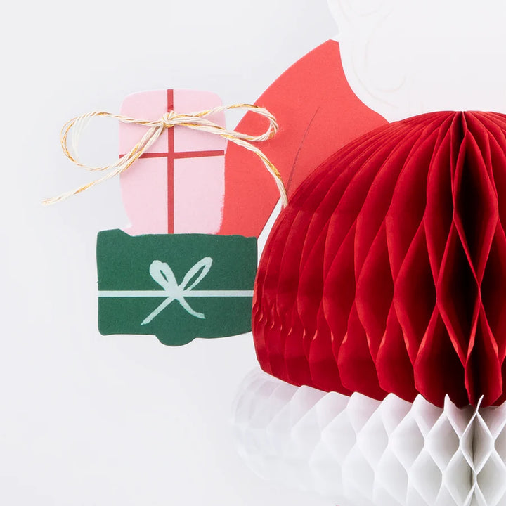 Honeycomb Santa Stand Up Christmas Card