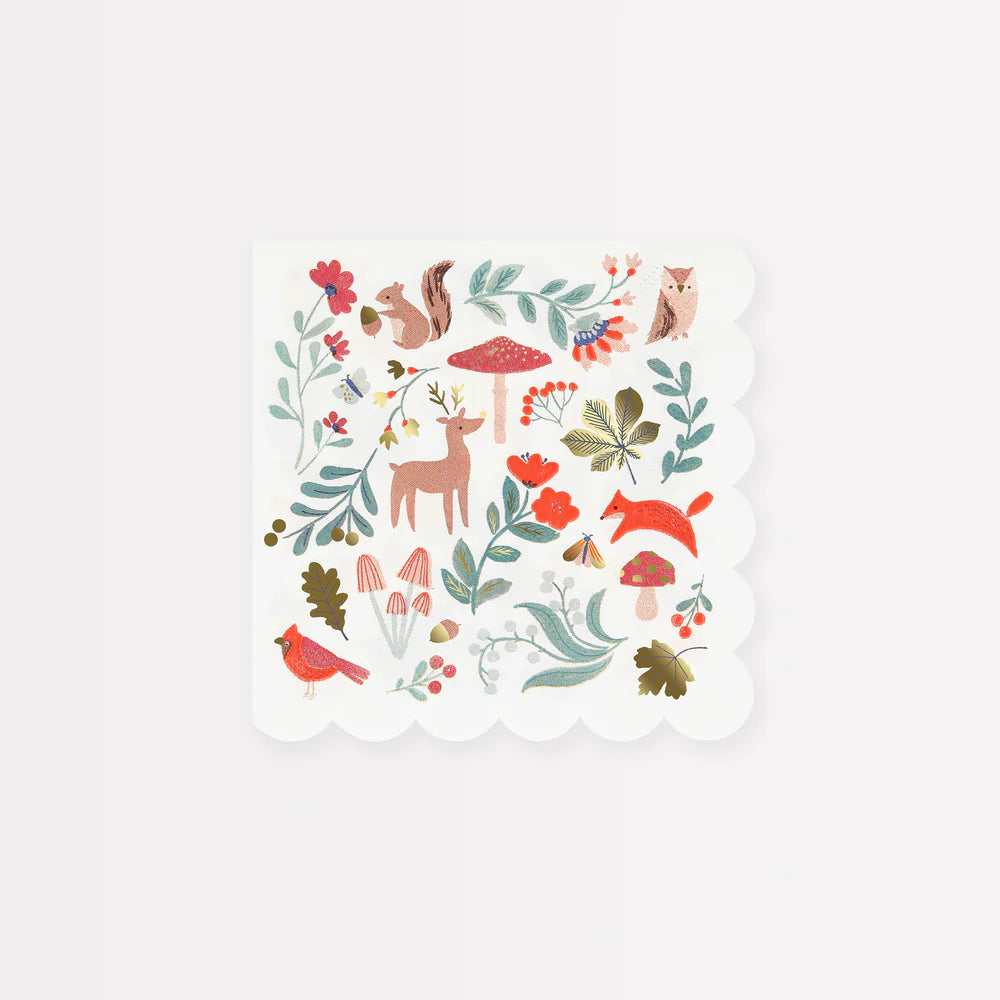 Winter Woodland Small Napkins-Set of 16