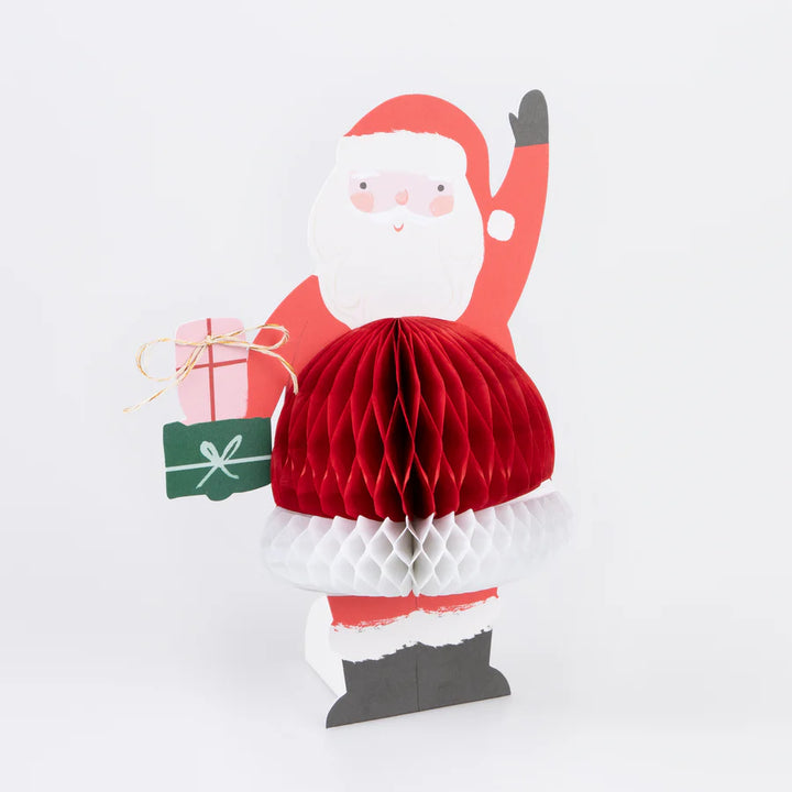 Honeycomb Santa Stand Up Christmas Card