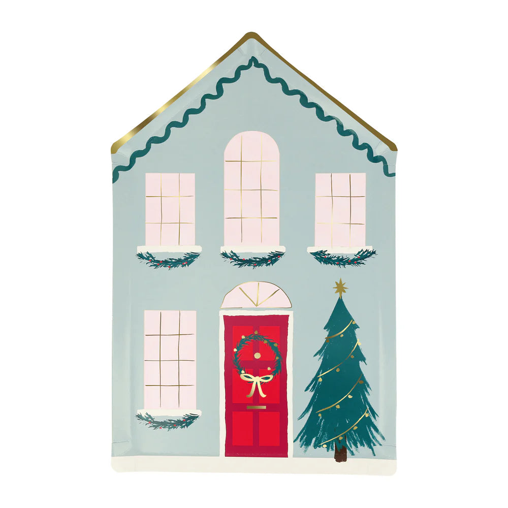 Festive House Paper Plates