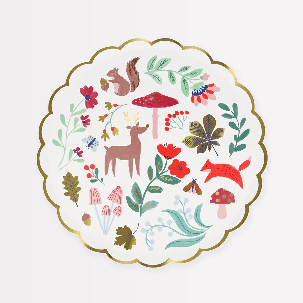 Winter Woodland Side Plates-Set of 8